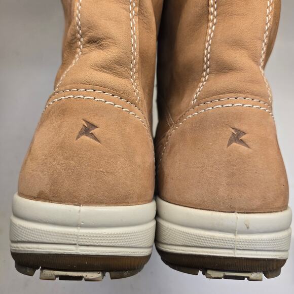 Ecco Hydromax Mid-Calf Tan Leather Water Resistant Toggle Lace-up Boots US 8-8.5 - Picture 4 of 10